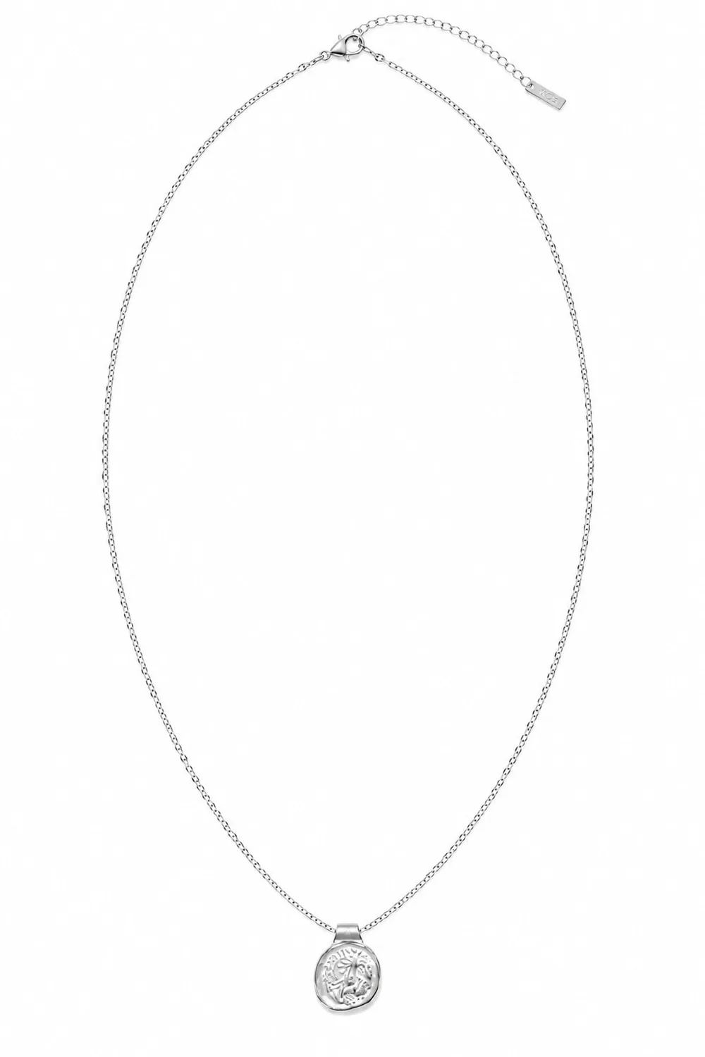 Wos Amulet halskæde sølv mønt 97 cm