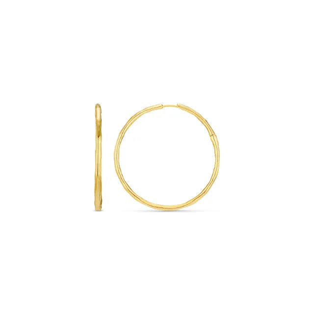 Orelia Polished Molten Large Hoop øreringe guld