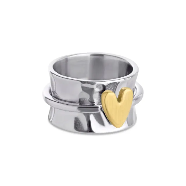 TIMI OF SWEDEN Idun ring hjerte sølv waterproof