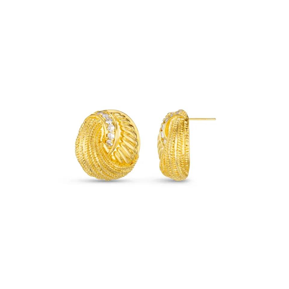 Orelia Crystal Woven Statement Stud øreringe guld