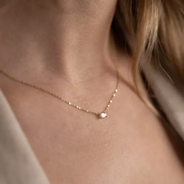 Sisi Copenhagen Katerina halskæde guld baguette zirkon