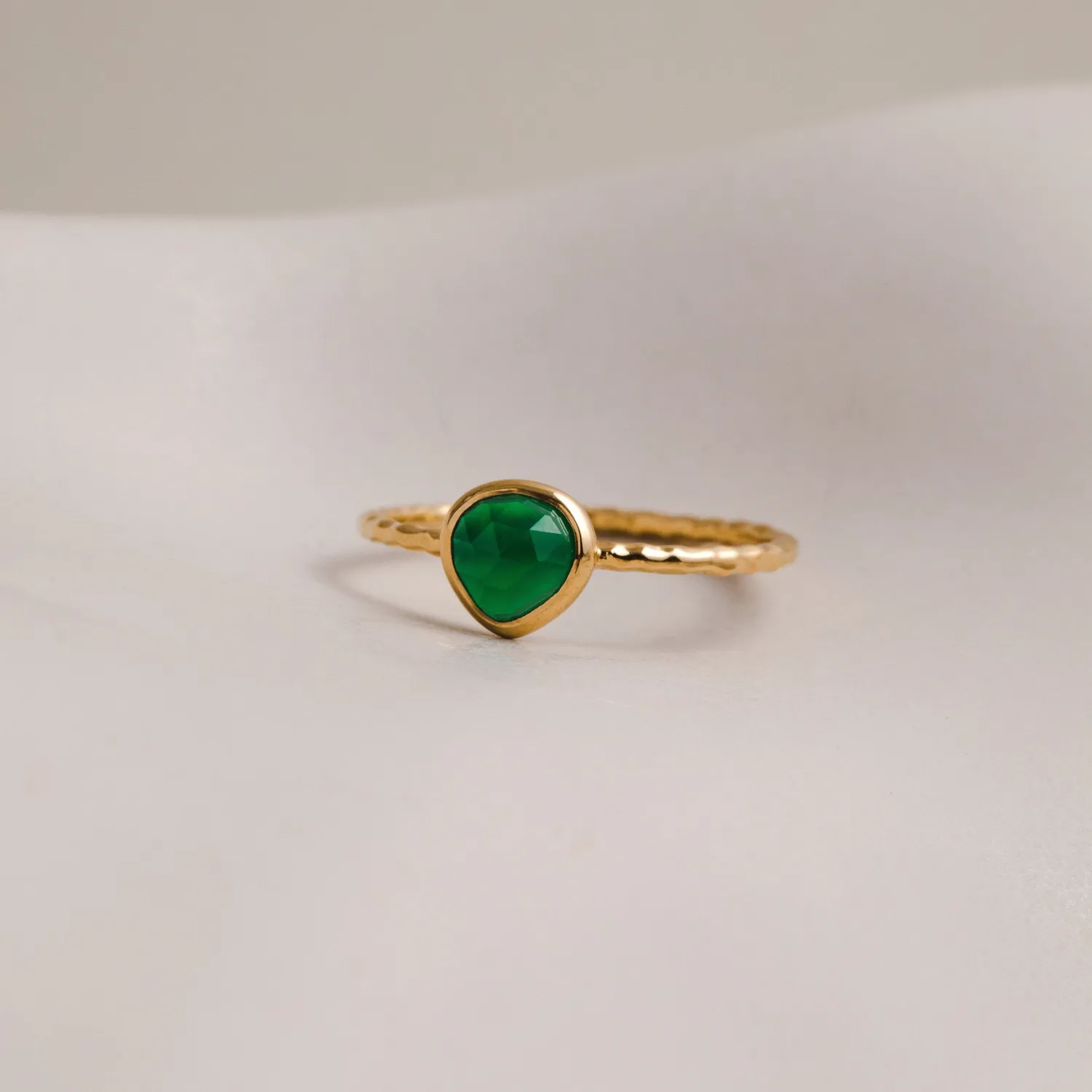 Orelia LUXE Green Onyx Teardrop ring sterlingsølv grøn