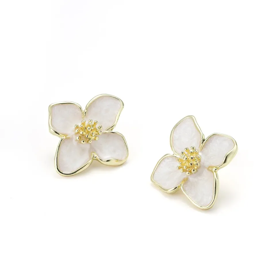 TIMI OF SWEDEN Alora Flower stud øreringe forgyldt