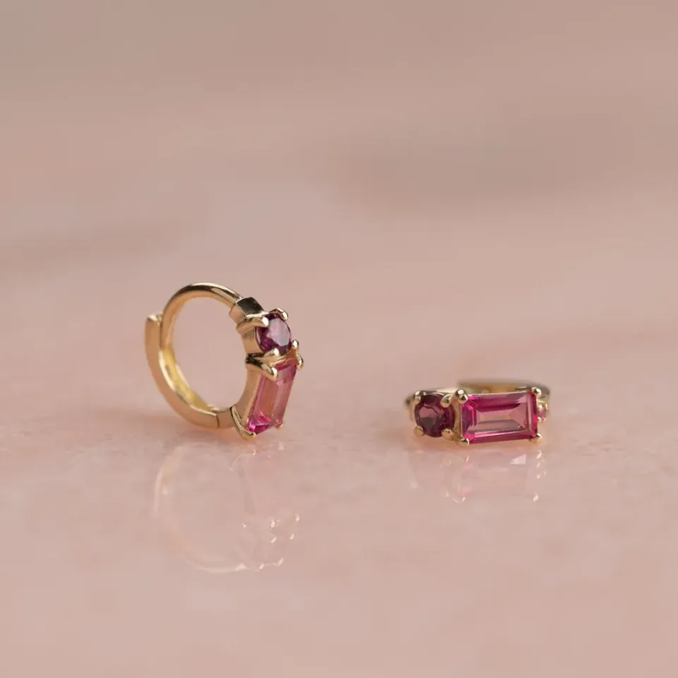 Sisi Copenhagen Gemina huggies 9kt guld pink 12mm