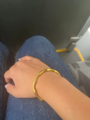 TIMI OF SWEDEN Tyra bamboo bangle armbånd guld