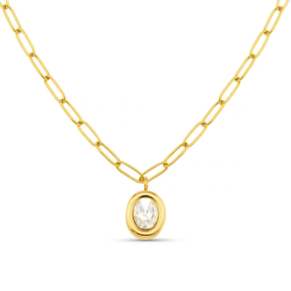 Orelia LUXE Crystal Pendant Chain halskæde guld