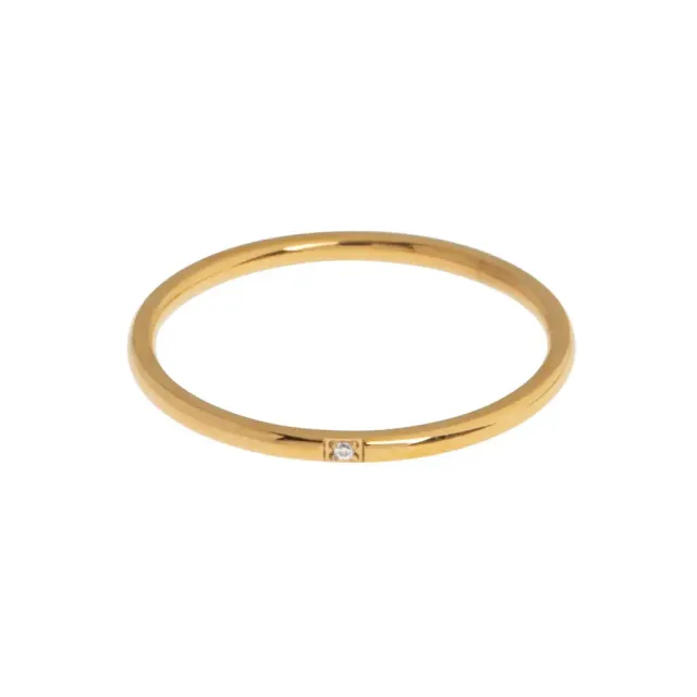 TIMI OF SWEDEN Evi ring krystal guld str. 17 stål