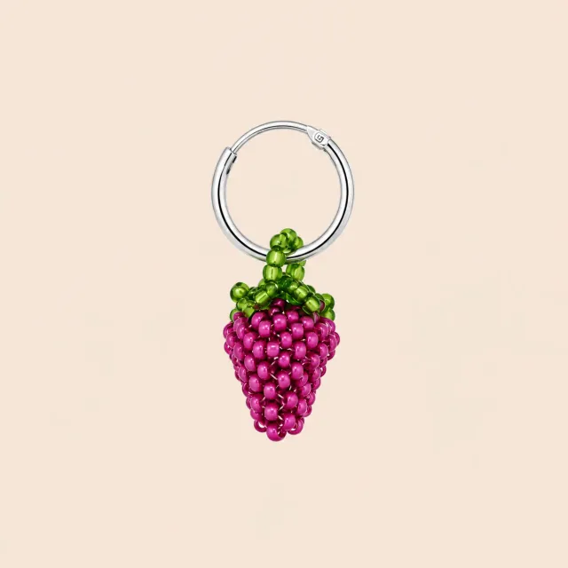 Lulo Jewelry Strawberry Hoop øreringe 925S sølv jordbær