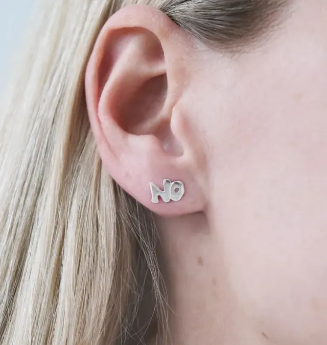 Wos No single studs ørering sølv 925