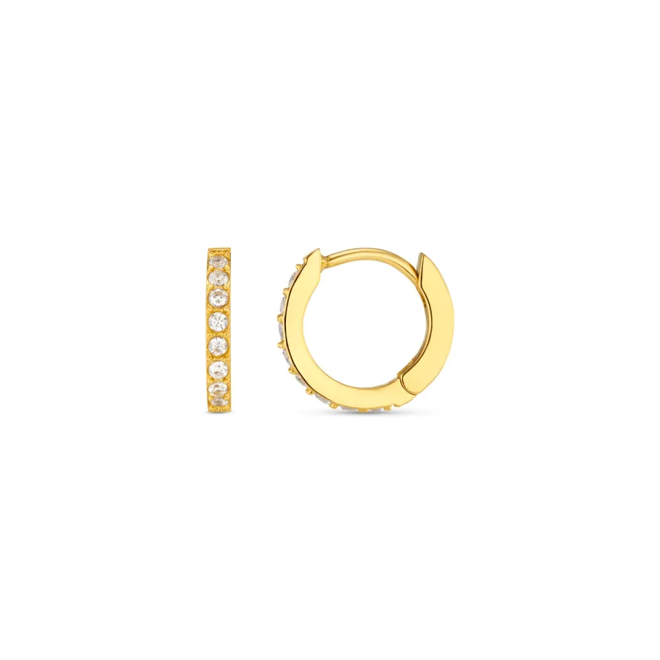Orelia LUXE Pavé Huggie Hoop øreringe guld med sten
