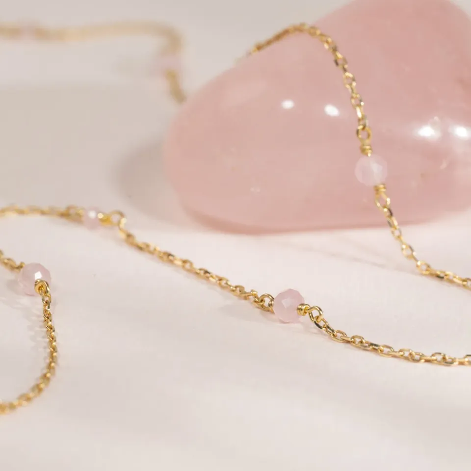 Sisi Copenhagen Isabella halskæde rosa jade guld