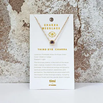 TIMI OF SWEDEN Chakra Crystal halskæde stål