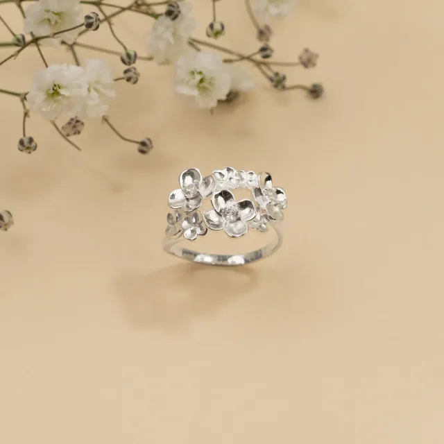 Sisi Copenhagen Flora Crystal ring sølv zirkonia 52