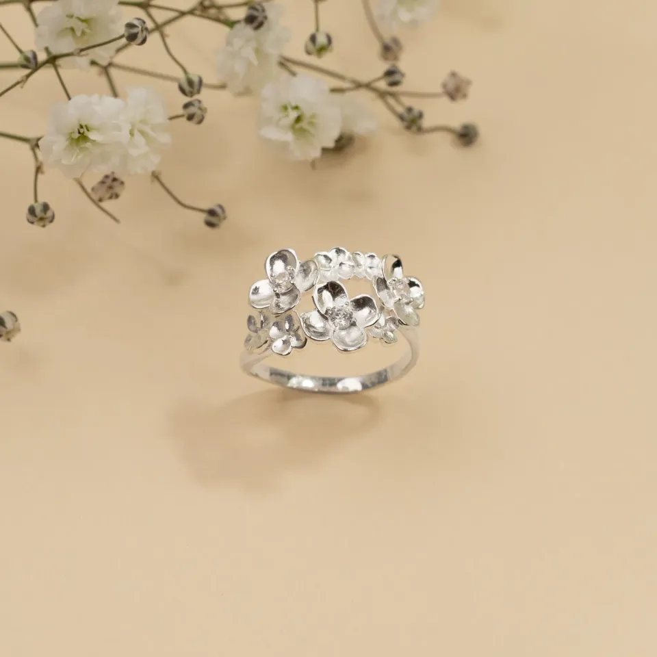 Sisi Copenhagen Flora Crystal ring sølv zirkonia 52