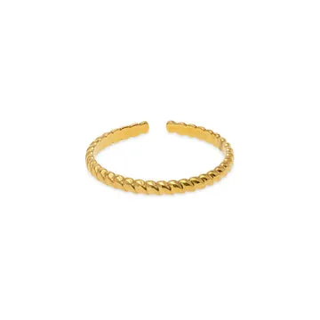 TIMI OF SWEDEN Elna Structure ring sølv justerbar