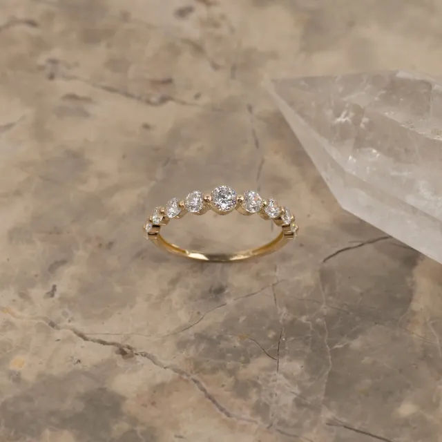 Sisi Copenhagen Helena Crystal ring massivt 9 kt guld zirkon