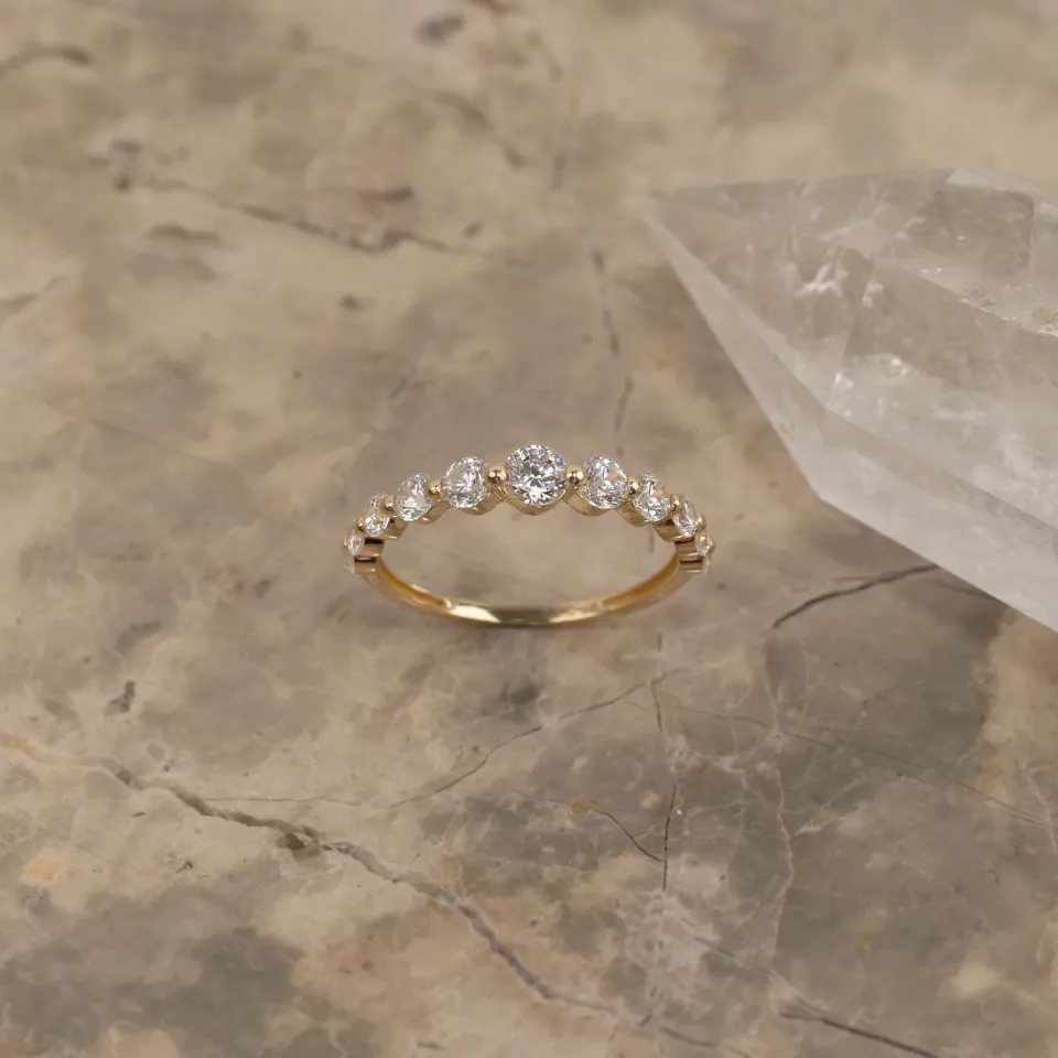 Sisi Copenhagen Helena Crystal ring massivt 9 kt guld zirkon