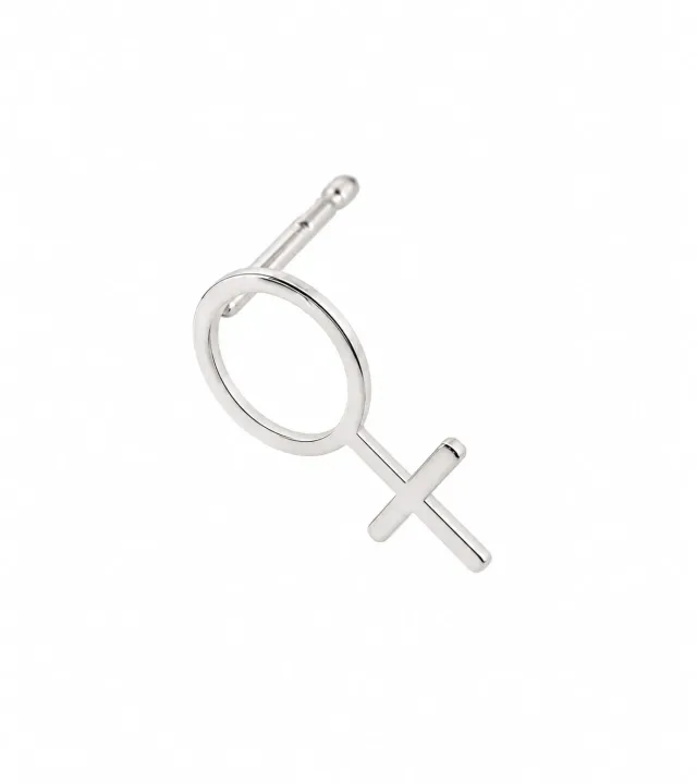 Wos Gudrun single ørering sølv 1,5 cm