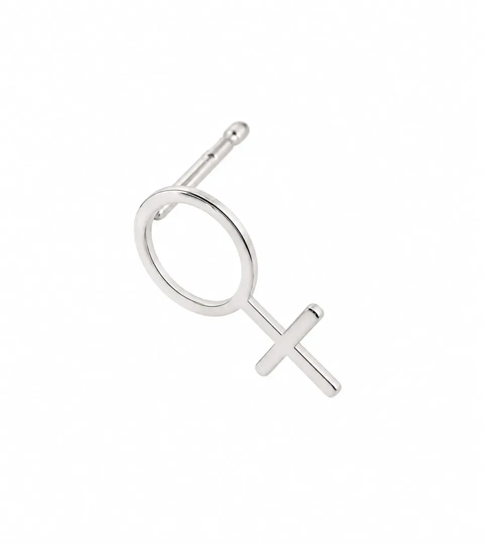 Wos Gudrun single ørering sølv 1,5 cm