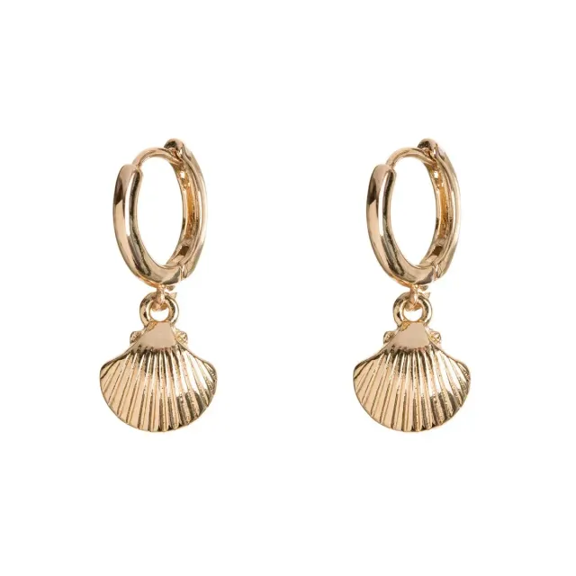 TIMI OF SWEDEN Mermaid Shell hoop øreringe guld nikkel fri