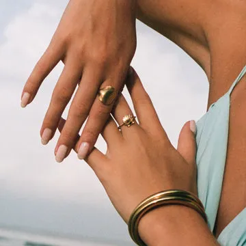 TIMI OF SWEDEN Penny ring musling justerbar guld