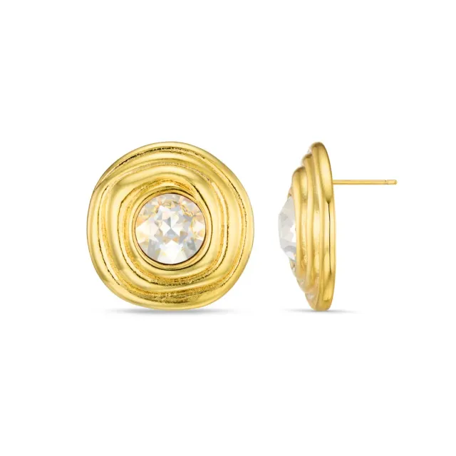 Orelia Oversized Crystal Dome øreringe guld krystal