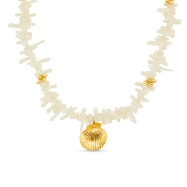Orelia Cream Coral Chip Shell halskæde statement