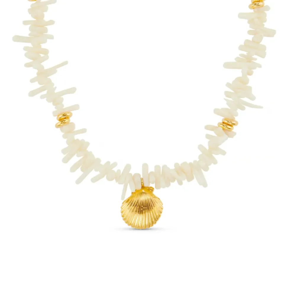 Orelia Cream Coral Chip Shell halskæde statement