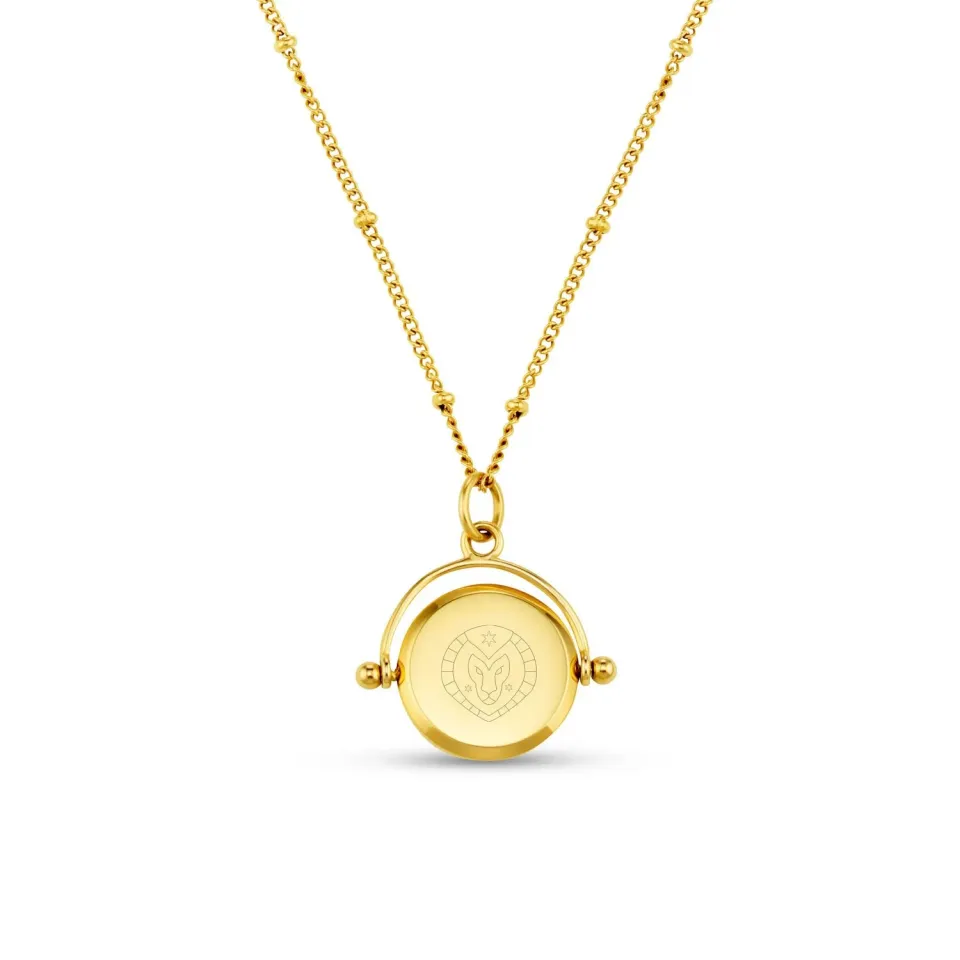 Orelia LUXE Leo Disc halskæde forgyldt stjernetegn
