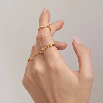 TIMI OF SWEDEN Evi Thin Twisted ring forgyldt str. 17