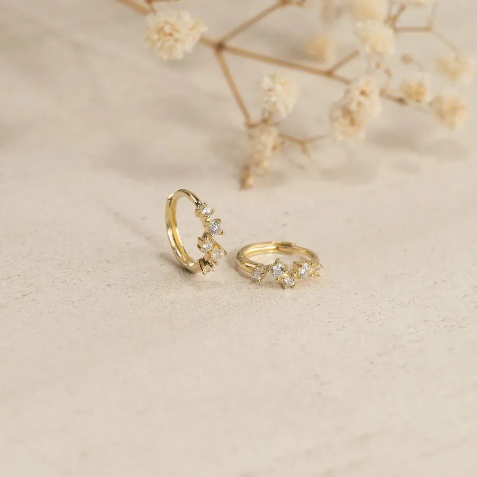 Sisi Copenhagen Maisie Crystal creoler massivt guld zirkon