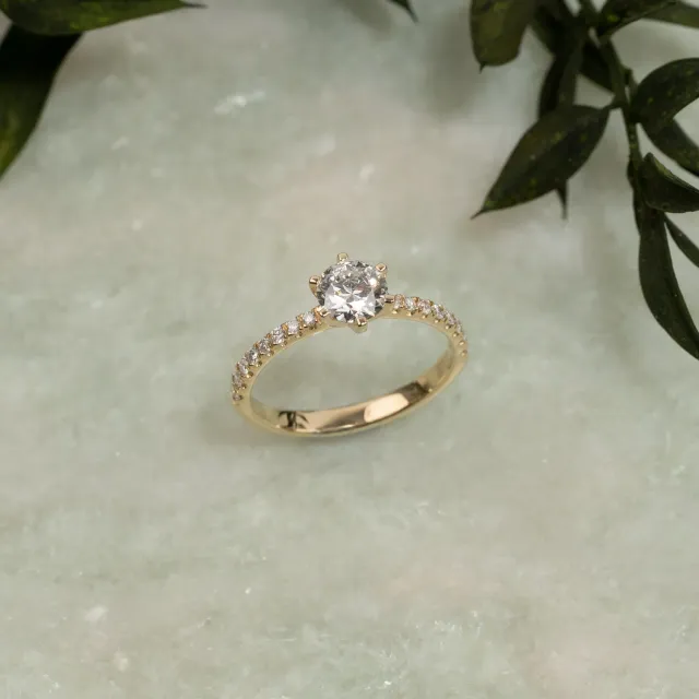 Sisi Copenhagen Classic Alliance lab-diamantring guld 0,9ct