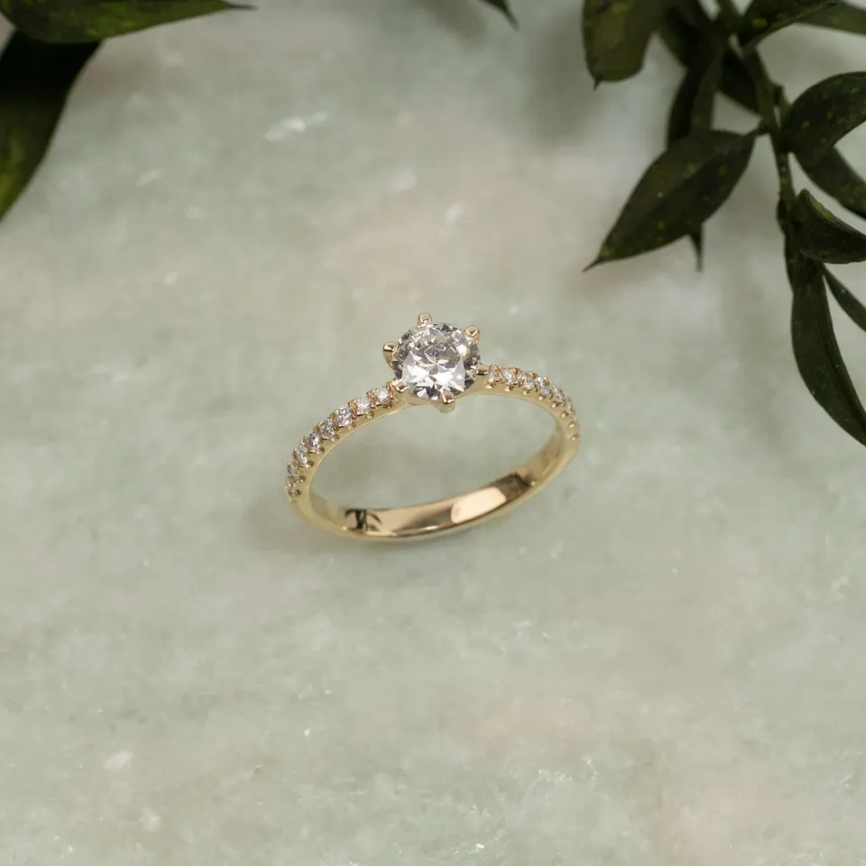 Sisi Copenhagen Classic Alliance lab-diamantring guld 0,9ct