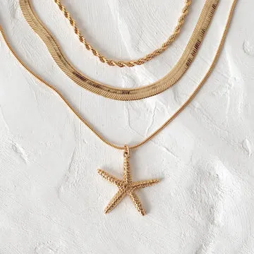 TIMI OF SWEDEN Starfish halskæde søstjerne guld