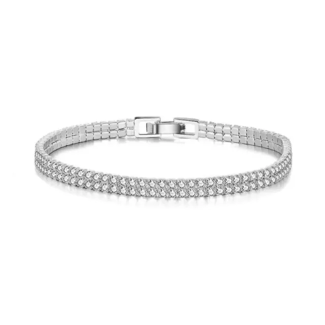 Bykjaergaard Curve tennisarmbånd sølv zirkonia