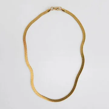 TIMI OF SWEDEN Snake Flat halskæde rustfrit stål 42 cm vandtæt