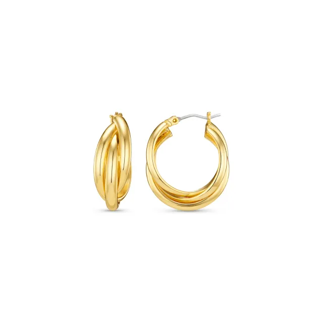Orelia Interlocking Hoop øreringe guld med 3 ringe