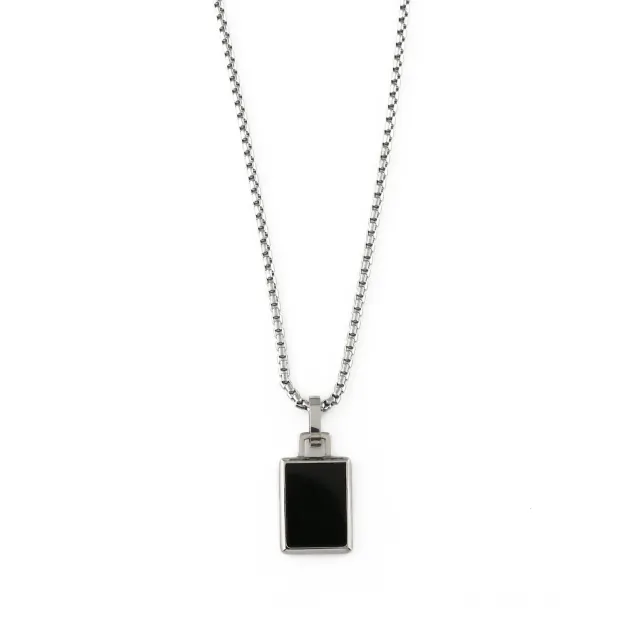 Orelia Black Onyx Tag halskæde sølv med onyx