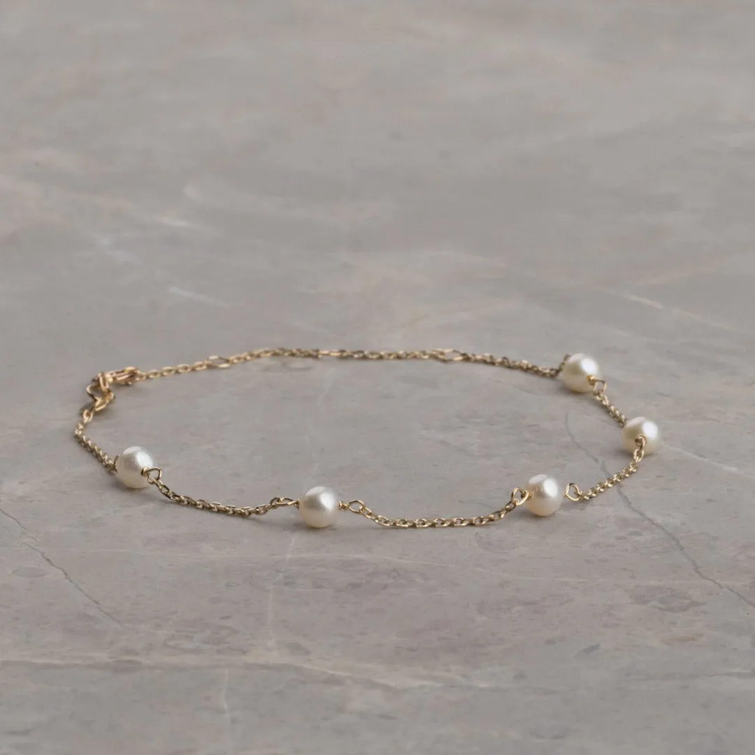 Sisi Copenhagen Erica armbånd massivt guld perler 16-20 cm