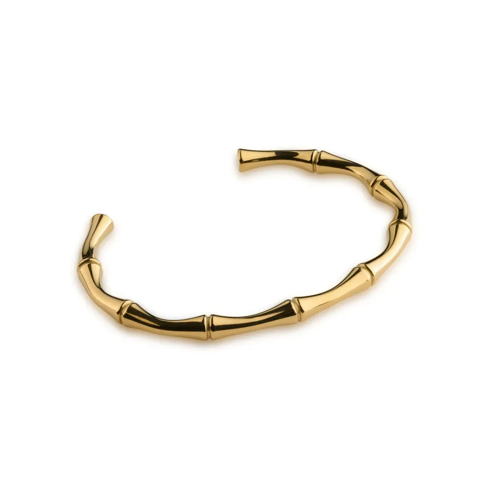 TIMI OF SWEDEN Tyra bamboo bangle armbånd guld