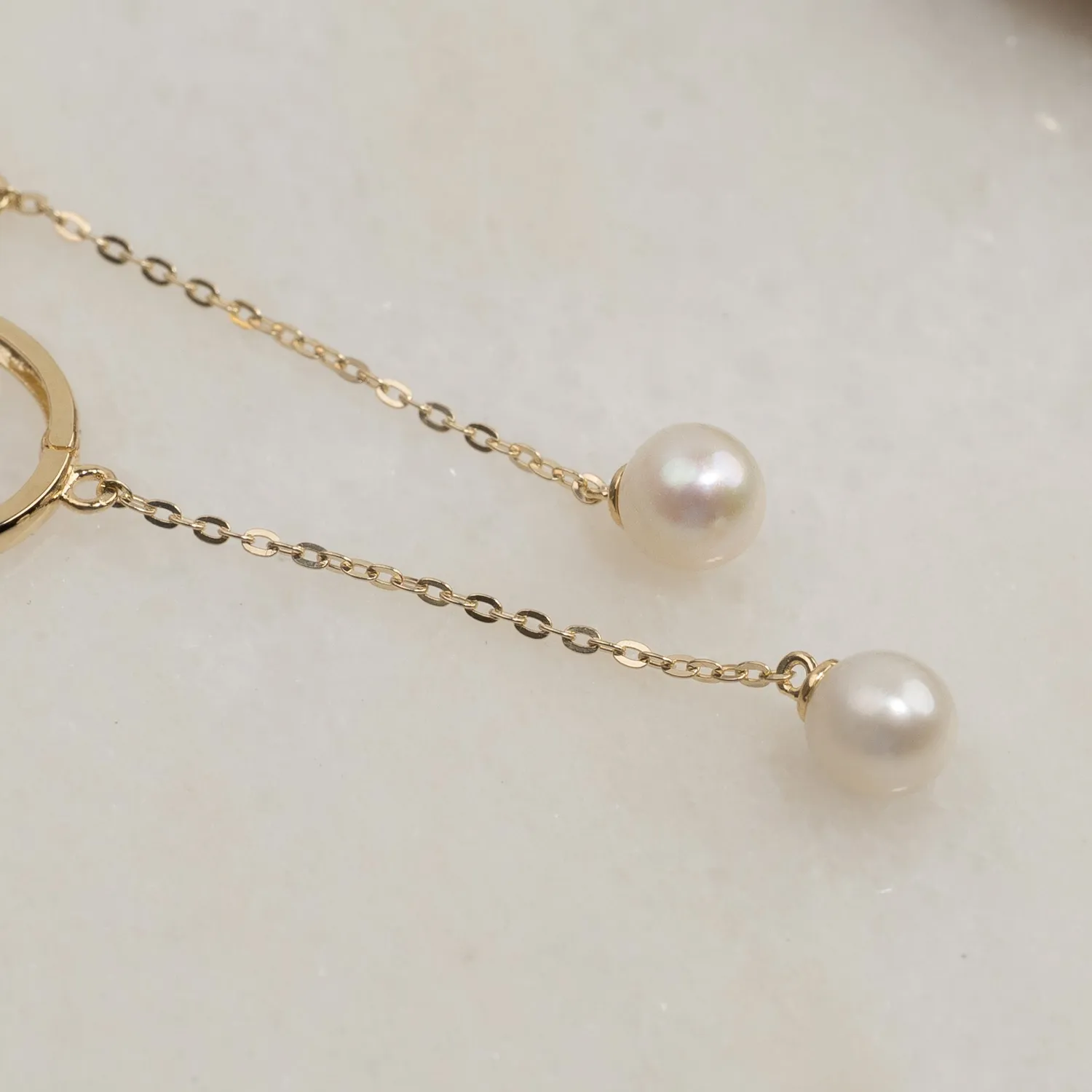 Sisi Copenhagen Ida Pearl creoler 9 kt guld par