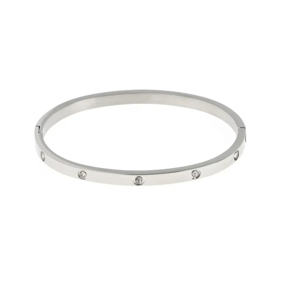 TIMI OF SWEDEN Fay crystal armbånd rustfrit stål guld 15 cm