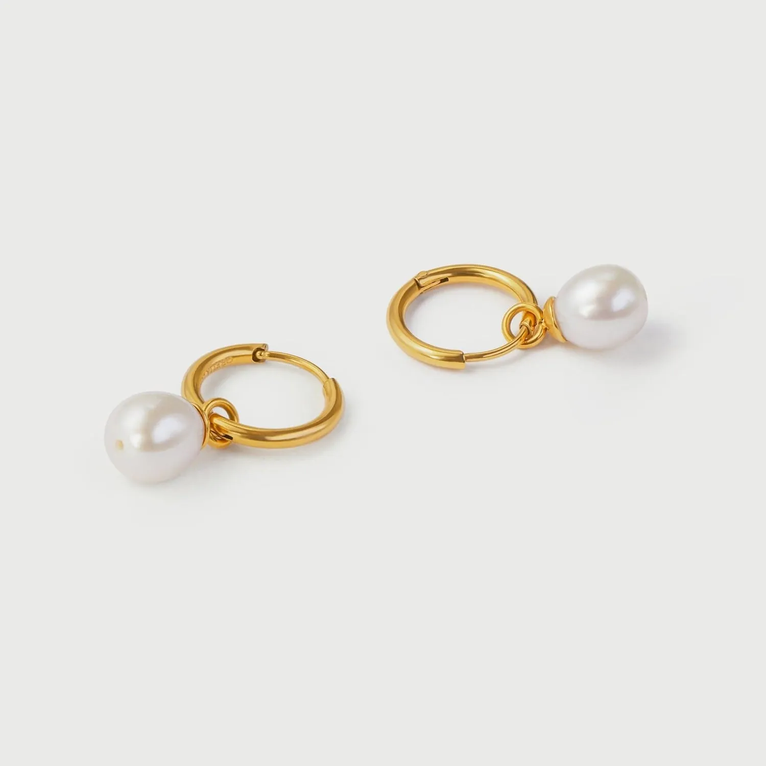 Orelia LUXE Pearl Drop Hoop øreringe guld