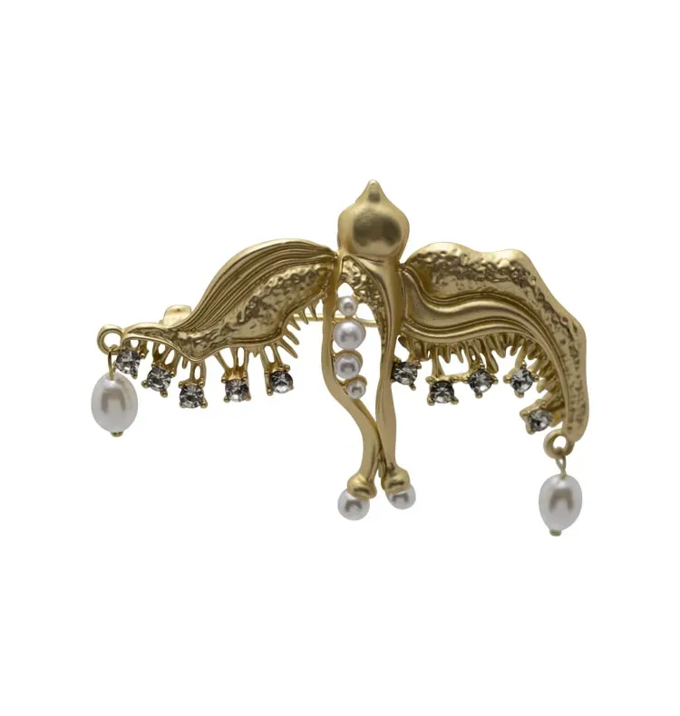 WOS UP Mira broche guld med perle