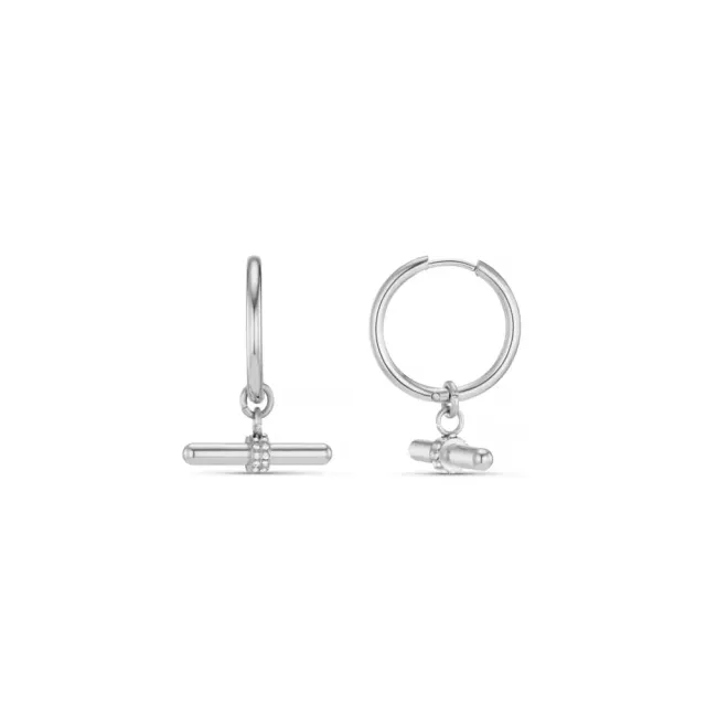 Orelia LUXE Pavé T-Bar hoop øreringe sølv