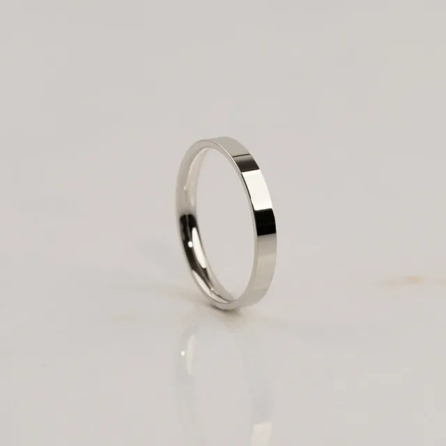 Sisi Copenhagen Simple Flat Comfort vielsesring hvidguld 3 mm