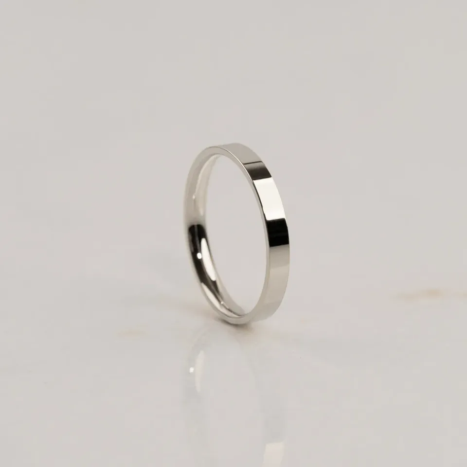 Sisi Copenhagen Simple Flat Comfort vielsesring hvidguld 3 mm