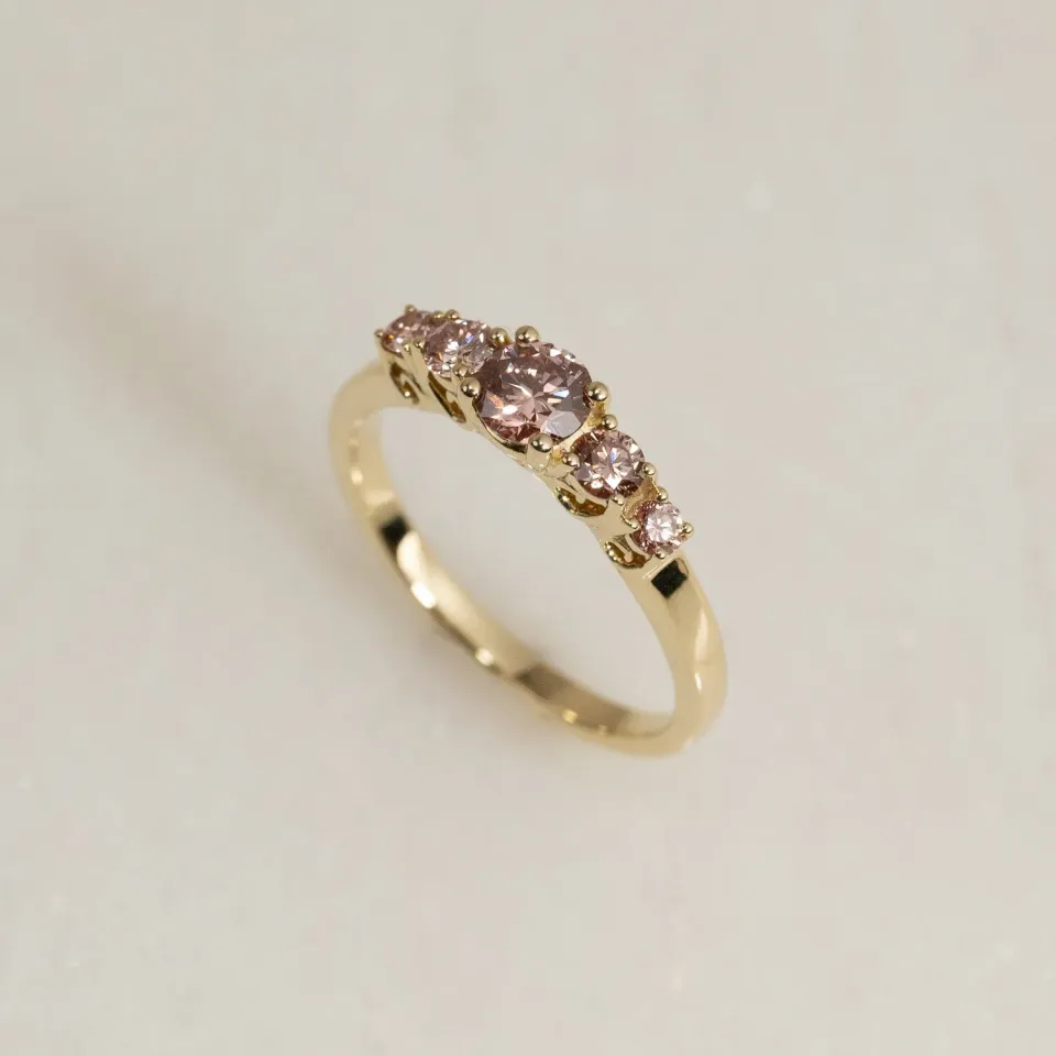 Sisi Copenhagen Trellis champagne diamantring 0,7 ct 14 kt
