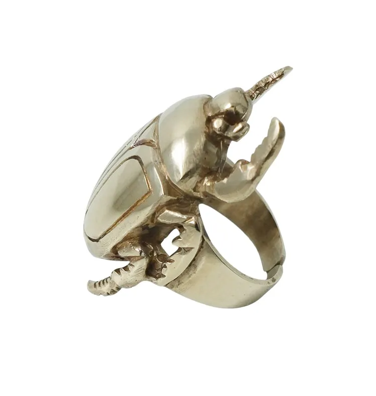 Wos Skalbagge ring messing guld justerbar