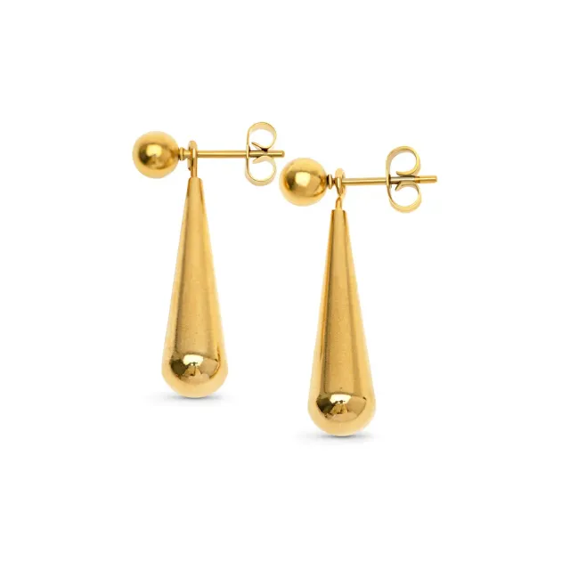 TIMI OF SWEDEN Alida Drop Stud øreringe guld 3 dele